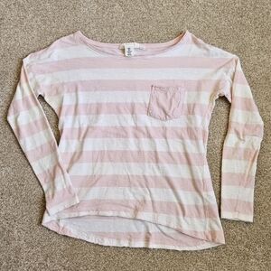 L.O.G.G. from H&M Pink And White Stripe Long Sleeve Women's Size S